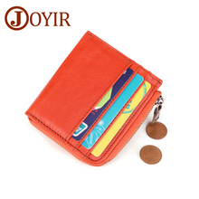 JOYIR-portatarjetas Rfid para hombre y mujer, monedero informal de cuero genuino, pequeño, para bolso 2024 - compra barato