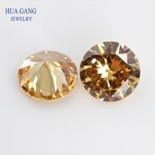 Champagne 11~20mm Cubic Zirconia Round Shape 5A Brilliant Cut Loose CZ Stone Synthetic Gems For Jewelry Free shipping 2024 - buy cheap