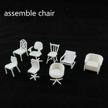 10pcs/Lot 1/25 Scale New Assemble Chair Architecture Furniture Models For Train Layout 2024 - buy cheap