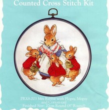 Kit de punto de cruz de la señora Rabbit, colección de oro, mopa flotante y cola de algodón, liebre conejito, madre y bebé 2024 - compra barato