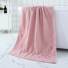 Embroidered cotton gauze fabric large bath towel high quality towels 4 colors 70*140cm  bathroom  tina para perros 2024 - buy cheap