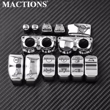 13Pcs Motorcycle Hand Control Switch Cover Housing Button Caps For Harley Touring Road King Street Glide Electra Glide 2014-2020 2024 - buy cheap