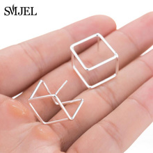 SMJEL Fashion Simple Square Stud Earrings for Women Line Hollow Box Earring Geometric Party Jewelry Dropshipping / wholesale 2024 - buy cheap