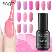 Inagla Pink Color 8ML Nail Art Design Manicure Venalisa Soak Off Enamel Gel Polish UV Gel Nail Polish Lacquer Varnish Top Base 2024 - buy cheap