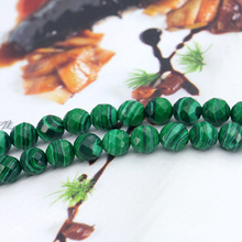 Green malachite faceted round shape 8mm loose beads 15inches DIY  stone suitable for women jewelry making design 2024 - buy cheap