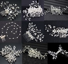 High Wedding Hair Comb Clip for Bridal Foral pearl Hairpins Accessories for Bride Pearl Hair Side Combs Jewelry for Women 2024 - buy cheap