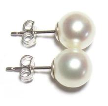 Pendientes de perlas blancas del Mar del Sur, aretes de oro de 14 quilates, AAA, 9-10MM 2024 - compra barato