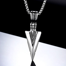 Fashion Geometric Triangle Spearhead Pendant Necklace Unisex Hip Hop Jewelry Statement Gold Silver Color Long Chain Necklace Men 2024 - buy cheap