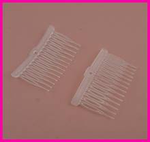 20PCS 4.2cm*6.8cm White 14teeth Plain Plastic Hair Comb with 3mm hole for diy hair accessories,soft side combs 2024 - buy cheap