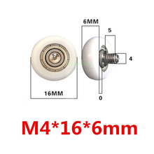 SWMAKER M4*16*6mm M4 screw thread plastic wrap bearing pulley drawer refrigerator roller nylon POM 2024 - buy cheap