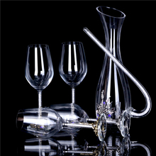Lead-free wine glass Flat Base Red Wine Decanter Handmade Crystal Wine Pourer Premium Water Carafe Thickened Wall Crystal design 2024 - buy cheap
