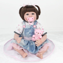 Muñeca Reborn de silicona para niños, juguete de vinilo de 22 "/55cm, de princesa, coleccionable 2024 - compra barato