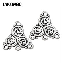 JAKONGO 20pcs Antique Silver Plated Whirl Connector for Jewelry Making Earrings DIY Accessories 18mm 2024 - buy cheap