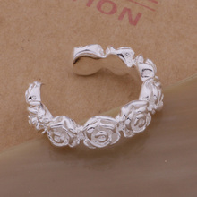 Изысканное ювелирное изделие, посеребренное кольцо с розой, романтическое Открытое кольцо, средний номер AR202 2024 - купить недорого