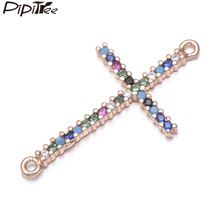 Pipitree-abalorios coloridos de circonia cúbica para hacer joyas, brazaletes conector de collar, accesorios DIY 2024 - compra barato