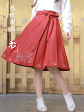 Retro Red A-line Skirt High Waist Student 2019 Spring New Fashion Temperament Sweet Lolita Skirt 2024 - buy cheap