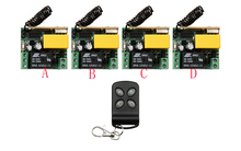 Teleswitch-sistema de Control remoto inalámbrico AC220V, 1 canal, transmisor y 4 receptores, control remoto de puerta, Control universal/receptor de radio 2024 - compra barato