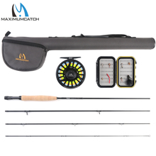 Maximumcatch kit de vara de pesca voadora, 5/6wt, 9ft, avid, pré-spooled, roupa, carretel 2024 - compre barato