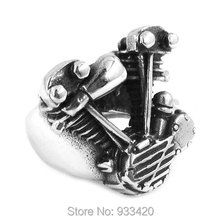 Free shipping! Motorcycles Engine Ring Stainless Steel Jewelry Classic Engine Motor Biker Men Ring SWR0296 2024 - buy cheap