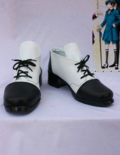 Custom made black and white Ciel shoes boots from black butler Kuroshitsuji Cosplay 2024 - buy cheap