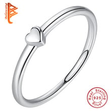 BELAWANG 100% 925 Real Sterling Silver Ring Love Heart Ring Bride Wedding Jewelry Gift For Girlfriend 6 7 8 Size 2019 New 2024 - buy cheap