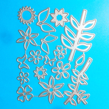 Ylcd1289 moldes de corte de metal, flores, folhas, para scrapbooking, estênceis para pasta, álbum, cartões, decoração, artesanato, cortes 2024 - compre barato