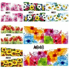 12 folhas belas flores florais floret pintura transferência de água arte do prego adesivos decalques diy A841-864 2024 - compre barato