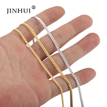 Jin Hui-collares de plata y oro para hombre y mujer, collares de 3mm de ancho y 45cm de largo, joyería para regalar a amigos y amigos 2024 - compra barato