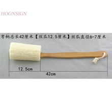 Factory Direct Bamboo Curved Handle Loofah Bar Bath Brush Back Bathing Cleaning Body Cleansing Loofahs Tool Stress Relax 2024 - buy cheap