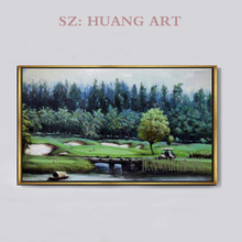 ree Shipping Cheap Price Hand-painted High Quality Play Golf Landscape Oil Painting on Canvas Beautiful Playing Golf Painting 2024 - buy cheap