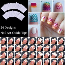 24 folhas unhas adesivo estêncil dicas guia francês redemoinhos manicure arte do prego decalques forma franja diy sencil 3d ferramentas de beleza estilo 2024 - compre barato