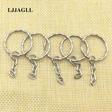 10pcs/lot Rhodium Color Round Split Metal Key Rings Key Chains Link Long 26*50MM Keychains Vintage Keyrings Wholesale AYSQ136 2024 - buy cheap