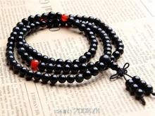 BRO543 Natural Black Agates Bracelet for Girls Buddhist Meditation Prayer Beads Mala Free Shipping 2024 - buy cheap