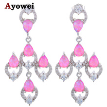 Ayowei-pendientes colgantesde plata con ópalo de fuego rojo para mujer, joyería OES639A 2024 - compra barato