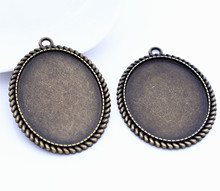 4pcs 30x40mm Inner Size Antique Bronze Plated Simple Style Cabochon Base Cameo Setting Charms Pendant-A1-19 2024 - buy cheap