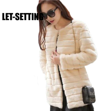 LET-SETTING Faux Fur winter coat women Leather grass imitation long sections faux fur coat Large size 2024 - buy cheap