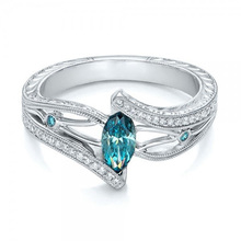 Utmtree-anillos de boda de cristal para mujer, joyería de plata de ley 925, anillo de compromiso de circonia cúbica roja/azul/verde 2024 - compra barato