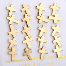 LUXUKISSKIDS-pendientes de acero inoxidable con forma de cruz para mujer, aretes pequeños, Color dorado, 10 par/lote 2024 - compra barato