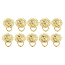 DRELD 10Pcs Gold Antique Furniture Handle Vintage Lion Head Cabinet Pulls Handles Furniture Door Cabinet Drawer Pull Handle Knob 2024 - buy cheap