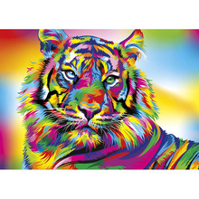 Алмазная живопись «Тигр», картина «сделай сам» с квадратными/круглыми стразами, вышивка крестиком, 5D украшение для дома, подарок 2024 - купить недорого