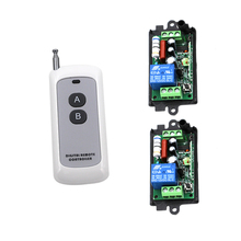 Free Shipping New AC220V 10A 1CH RF Wireless Remote Control Switch System Two-button Transmitter with 2 Smart Receiver SKU: 5369 2024 - buy cheap