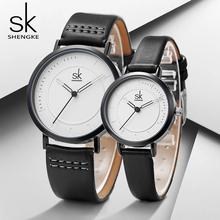 Shengke-relojes de lujo para parejas, Reloj de cuero de moda, resistente al agua, Reloj de amor 2024 - compra barato