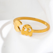 Модное простое кольцо из нержавеющей стали с героями мультфильмов, милое очаровательное золотистое серебряное цветное кольцо для женщин, вечерние ювелирные изделия из нержавеющей стали 2024 - купить недорого