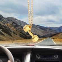 LEEPEE Car Pendant Car Rear View Mirror Ornament Hanging Ornaments Gift Car Styling Alloy Dumbbell Auto Decoration 2024 - buy cheap