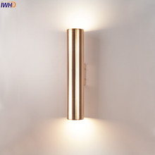 Luminária de parede led nórdica, lâmpada de ferro reta para iluminação de casa, banheiro, quarto, aplique murale 2024 - compre barato