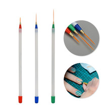 3 шт Маникюрный набор кистей для ногтей тонкая ручка-лайнер для рисования в полоску цветок маникюрные инструменты для ногтей 2024 - купить недорого