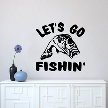 Let's Go Fishing Quote Wall Sticker Die-Cut Wall Decal Fishing Wall Art Mural Home Decor Fish Lover Gift Vinyl Wallpaper AY1292 2024 - buy cheap