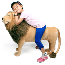 Dorimytrader Domineering Lion Stuffed Soft Toy Giant Simulated Animal Lion Plush Gift Room Decoration Props 110cm 43inch DY60768 2024 - buy cheap