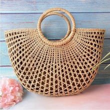 2019 Fashion Women Shoulder Bags Wicker Handbags Beach Straw Woven Totes Bag Holiday Summer Rattan Basket Bag for Female 2024 - buy cheap