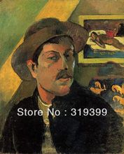 Portrait Oil Painting Reproduction on Linen canvas,l'artiste au chapeau by paul gauguin,100% handmade,Free DHL Shipping 2024 - buy cheap